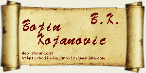 Bojin Kojanović vizit kartica